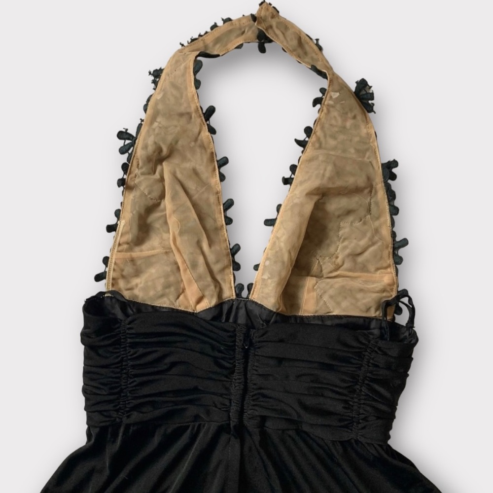 Vintage 70s Black & Floral Formal Party/Prom Dress - Picture 10 of 10